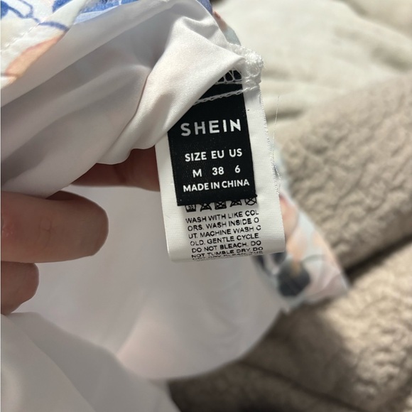 SHEIN Cream Ruffled Bib Collar Blouse - Picture 3 of 4